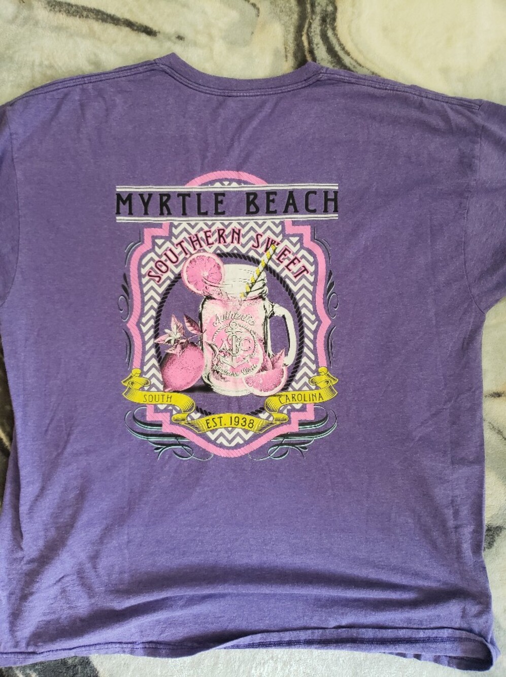 Myrtle Beach Vintage Southern Sweet Purple Graphic Tee L